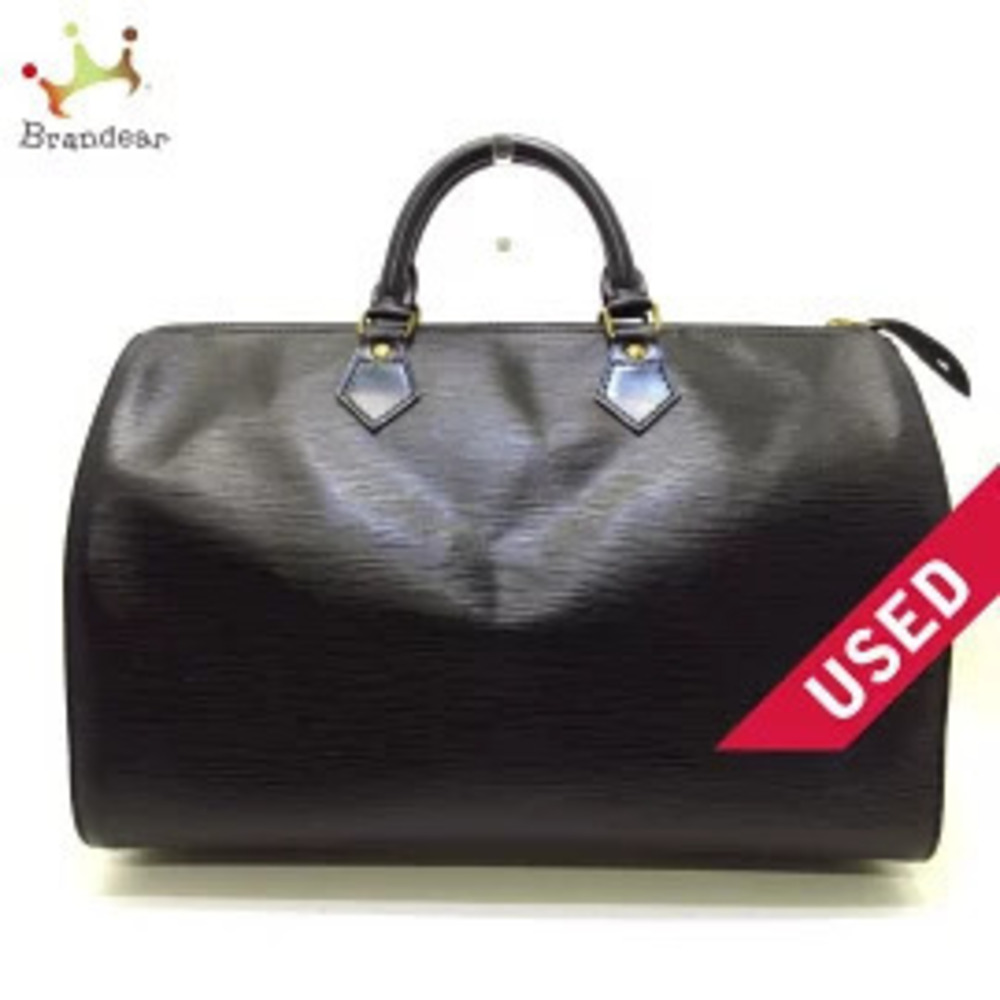 LOUIS VUITTON Speedy Handbag Noir Black Leather LV